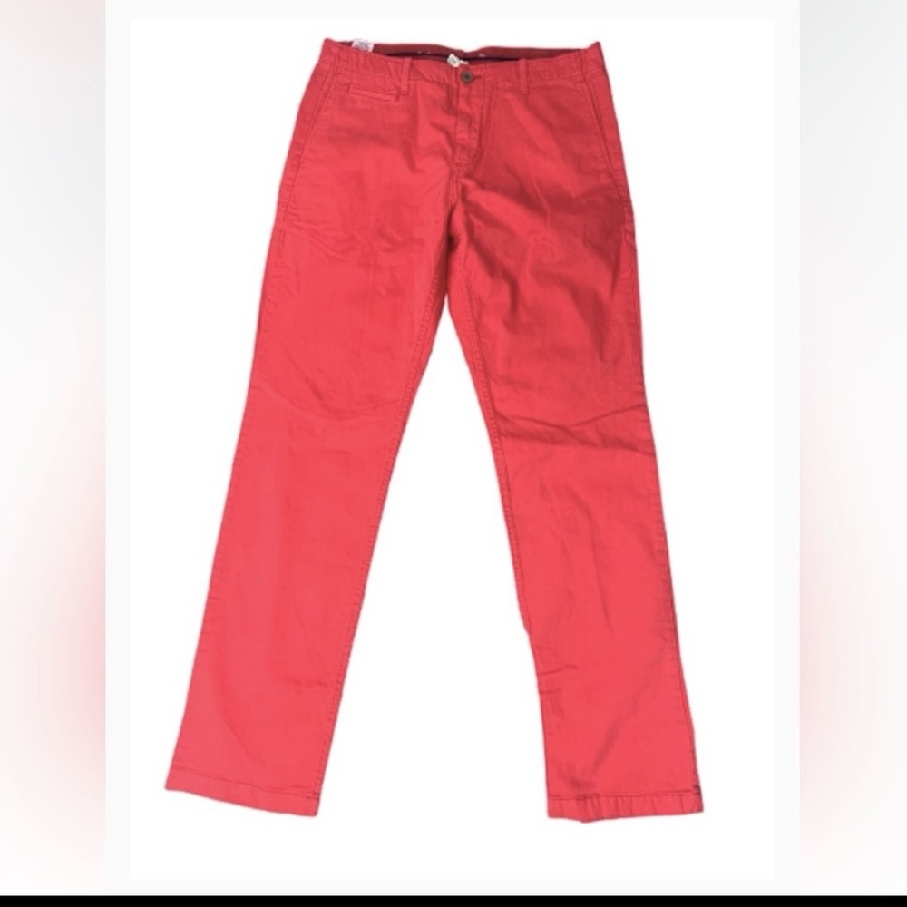 GAP Men's Preppy Slim Classic Orange Red Chinos Casual Pants - Picture 2 of 12